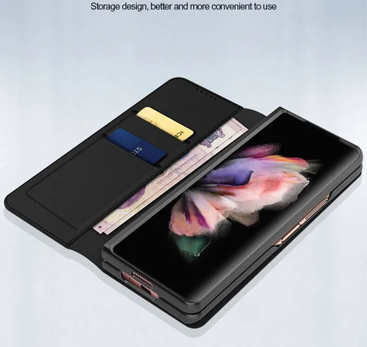 Samsung Galaxy Z Fold 3 Hoesje 2-in-1 Book Case en Back Cover Zwart afbeelding 2