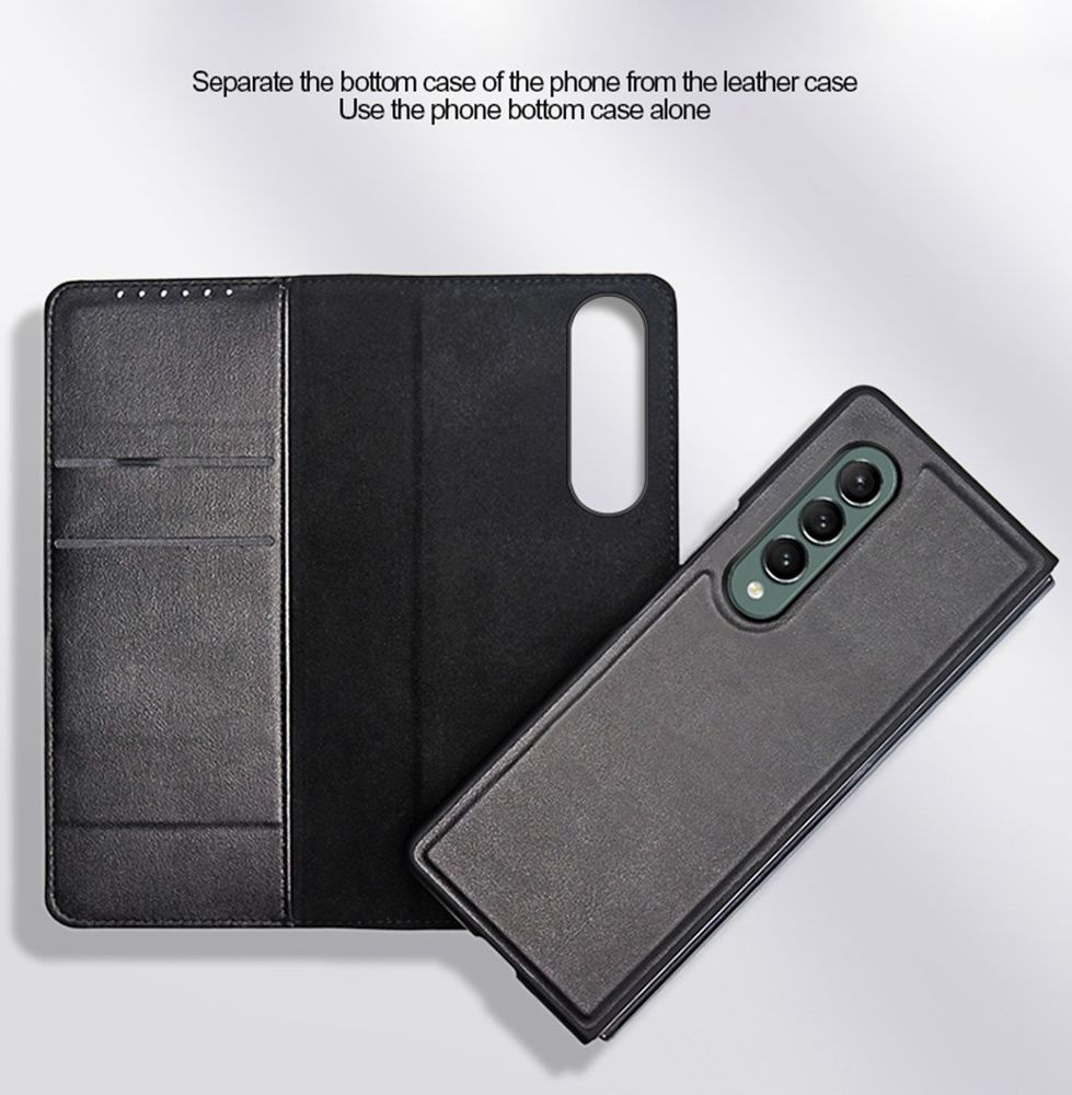 Samsung Galaxy Z Fold 3 Hoesje 2-in-1 Book Case en Back Cover Zwart afbeelding 3