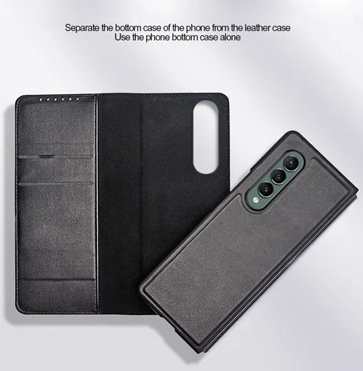 Samsung Galaxy Z Fold 3 Hoesje 2-in-1 Book Case en Back Cover Zwart afbeelding 3