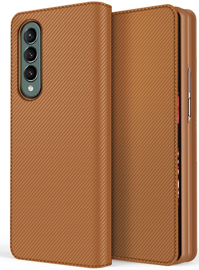 Samsung Galaxy Z Fold 3 Hoesje 2-in-1 Book Case en Back Cover Bruin afbeelding 1