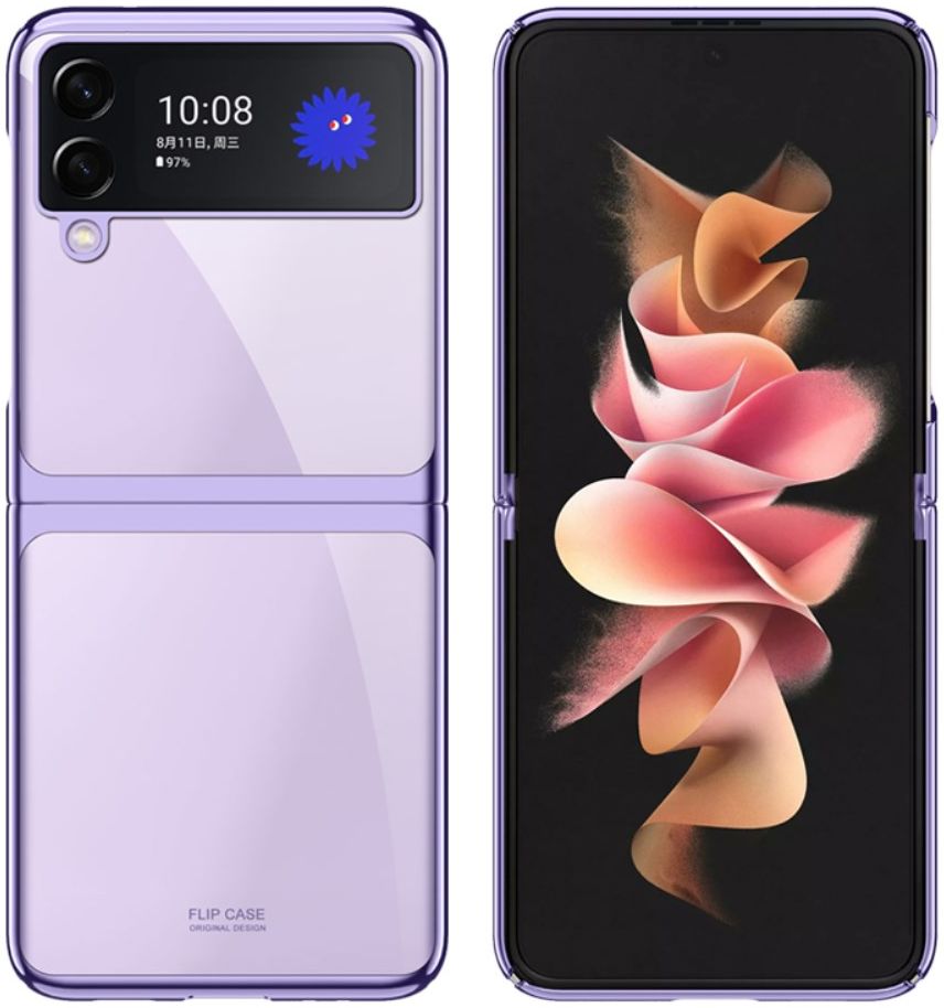 Samsung Galaxy Z Flip 3 Hoesje Hard Case Back Cover Transparant Zwart afbeelding 3