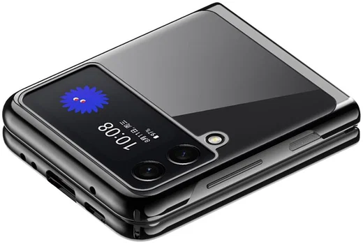 Samsung Galaxy Z Flip 3 Hoesje Hard Case Back Cover Transparant Zwart afbeelding 4