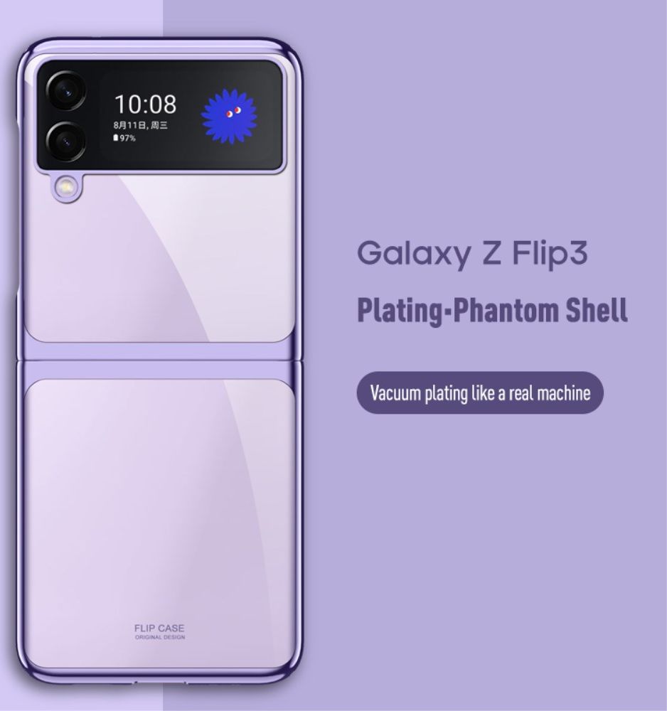 Samsung Galaxy Z Flip 3 Hoesje Hard Case Back Cover Transparant Zwart afbeelding 9