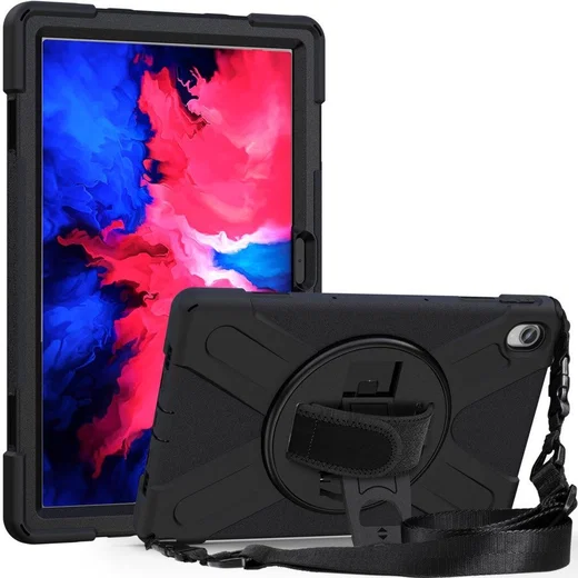Lenovo Tab P11 / P11 Plus Hoes 360 Graden Kickstand Back Cover Zwart afbeelding 2