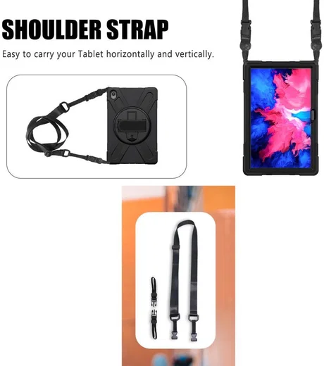 Lenovo Tab P11 / P11 Plus Hoes 360 Graden Kickstand Back Cover Zwart afbeelding 6