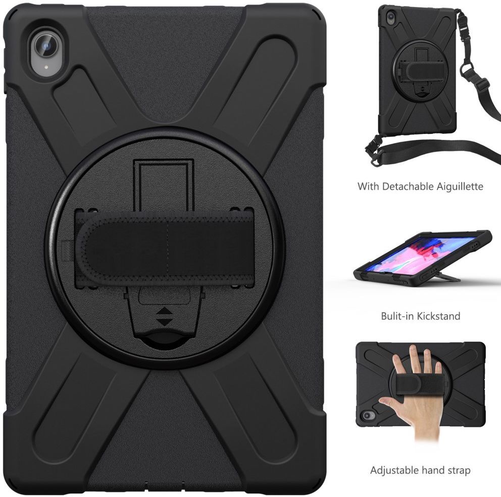 Lenovo Tab P11 / P11 Plus Hoes 360 Graden Kickstand Back Cover Zwart afbeelding 7