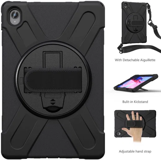 Lenovo Tab P11 / P11 Plus Hoes 360 Graden Kickstand Back Cover Zwart afbeelding 7