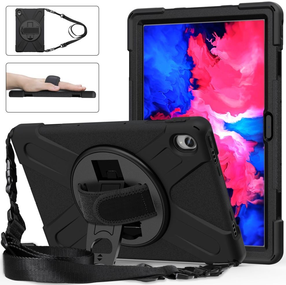 Lenovo Tab P11 / P11 Plus Hoes 360 Graden Kickstand Back Cover Zwart afbeelding 8