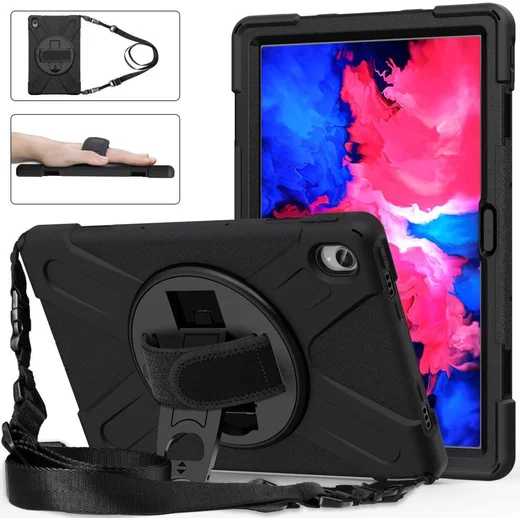 Lenovo Tab P11 / P11 Plus Hoes 360 Graden Kickstand Back Cover Zwart afbeelding 8