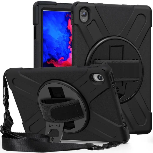Lenovo Tab P11 / P11 Plus Hoes 360 Graden Kickstand Back Cover Zwart afbeelding 1