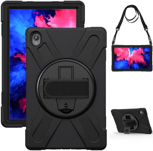 Lenovo Tab P11 / P11 Plus Hoes 360 Graden Kickstand Back Cover Zwart afbeelding 9