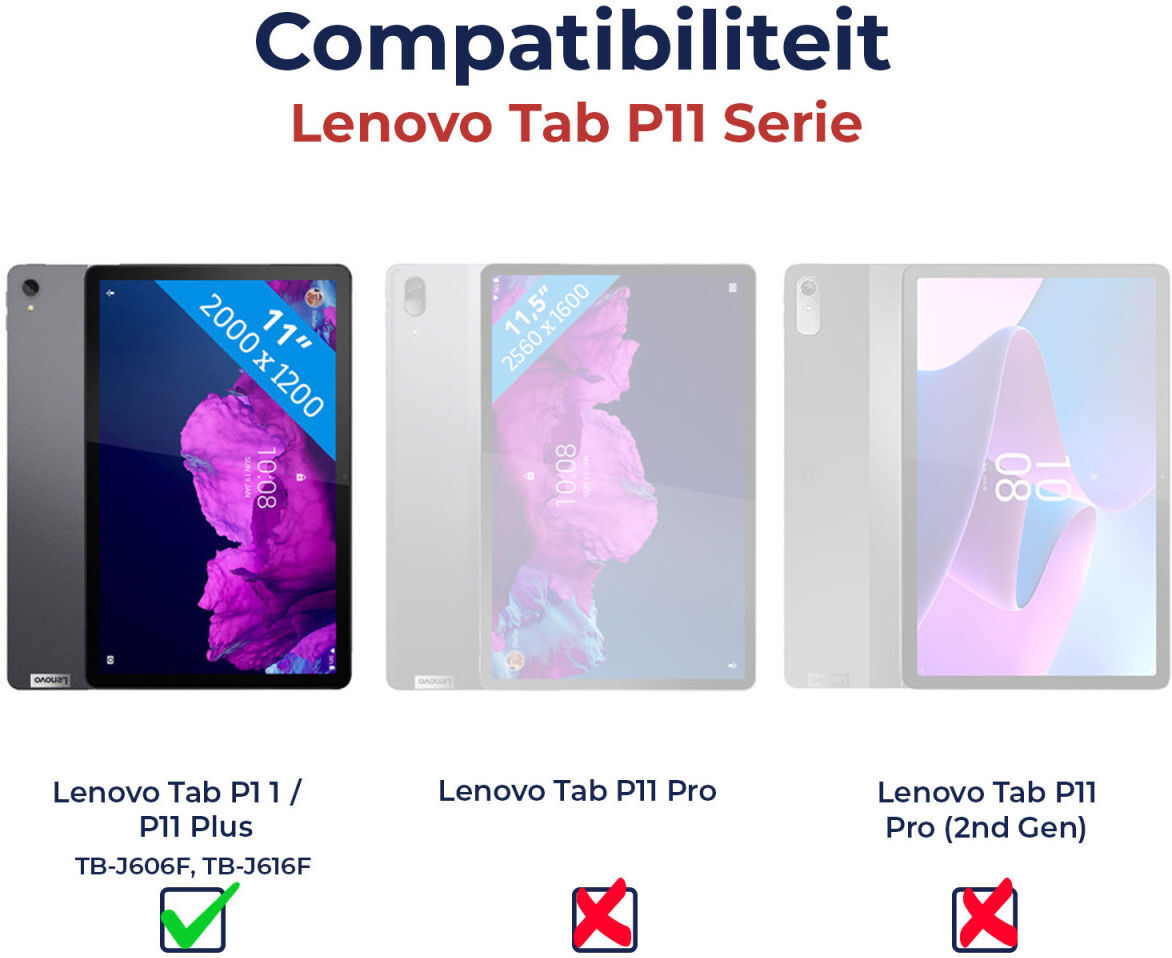 Lenovo Tab P11 / P11 Plus Hoes 360 Graden Kickstand Back Cover Zwart afbeelding 4