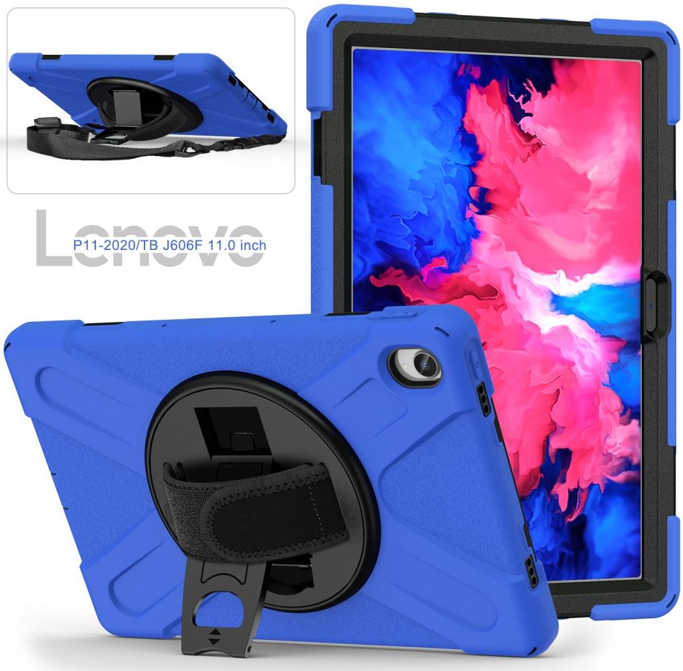 Lenovo Tab P11 / P11 Plus Hoes 360 Graden Kickstand Back Cover Blauw afbeelding 3