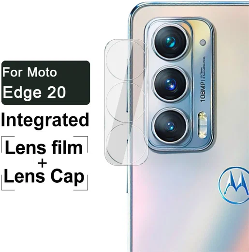 Imak Motorola Edge 20 Camera Lens Protector + Lens Cap Clear afbeelding 5