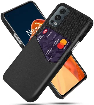 OnePlus Nord 2 5G Hoesje Back Cover met Kaarthouder Zwart