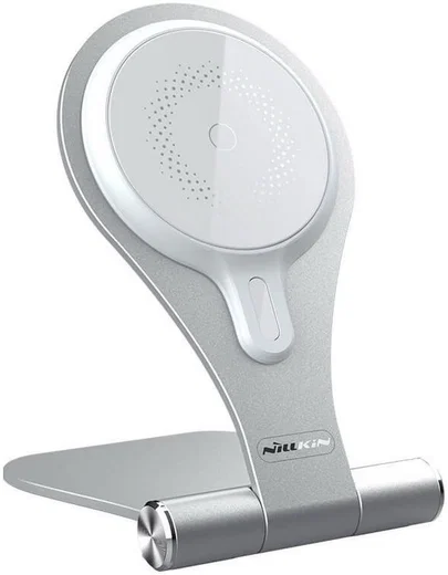 Nillkin MagSafe Bureau Houder met Draadloos Opladen 15W Zilver afbeelding 2