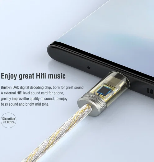 Nillkin Hifi Amplifier Pro USB-C naar 3.5mm Headset Jack Adapter afbeelding 4