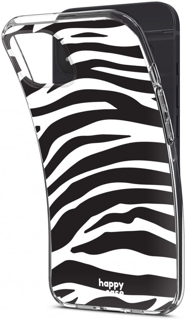 HappyCase iPhone 13 Mini Hoesje Flexibel TPU Zebra Printje afbeelding 4