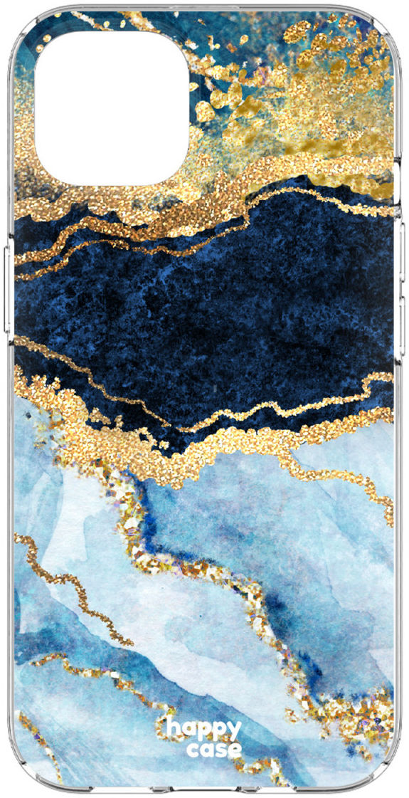 HappyCase iPhone 16E / 13 Hoesje Flexibel TPU Blauw Marmer Print afbeelding 9