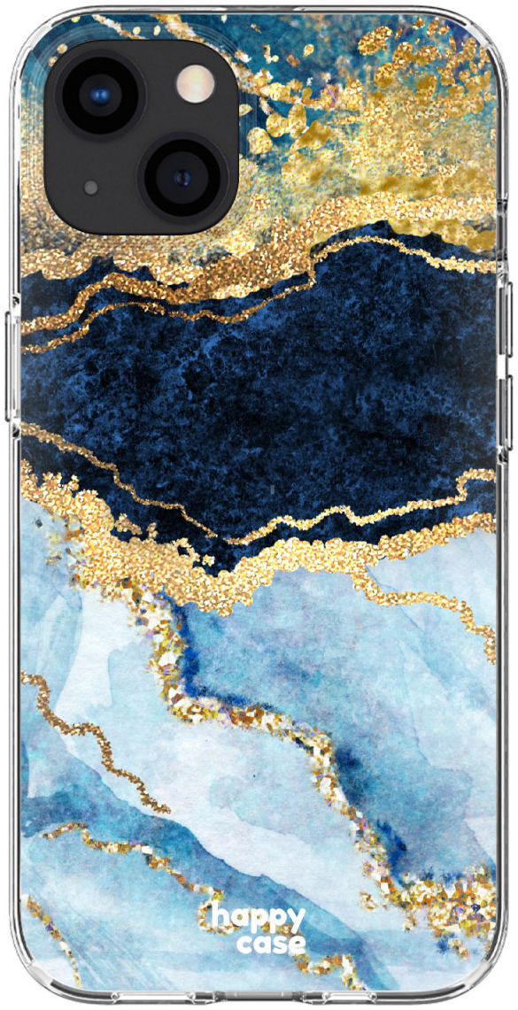 HappyCase iPhone 16E / 13 Hoesje Flexibel TPU Blauw Marmer Print afbeelding 10