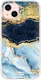 HappyCase iPhone 16E / 13 Hoesje Flexibel TPU Blauw Marmer Print afbeelding 1