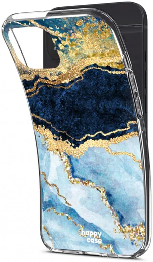 HappyCase iPhone 16E / 13 Hoesje Flexibel TPU Blauw Marmer Print afbeelding 7