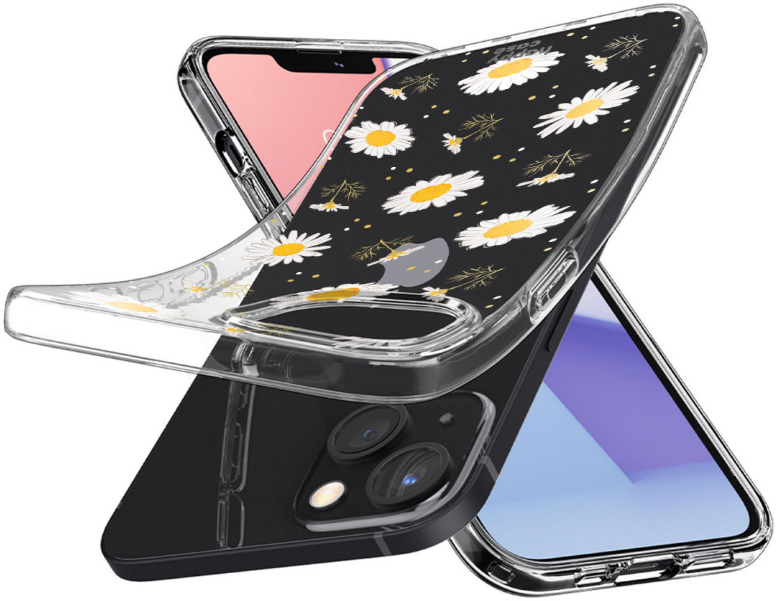 HappyCase iPhone 16E / 13 Hoesje Flexibel TPU Bloemen Print afbeelding 2