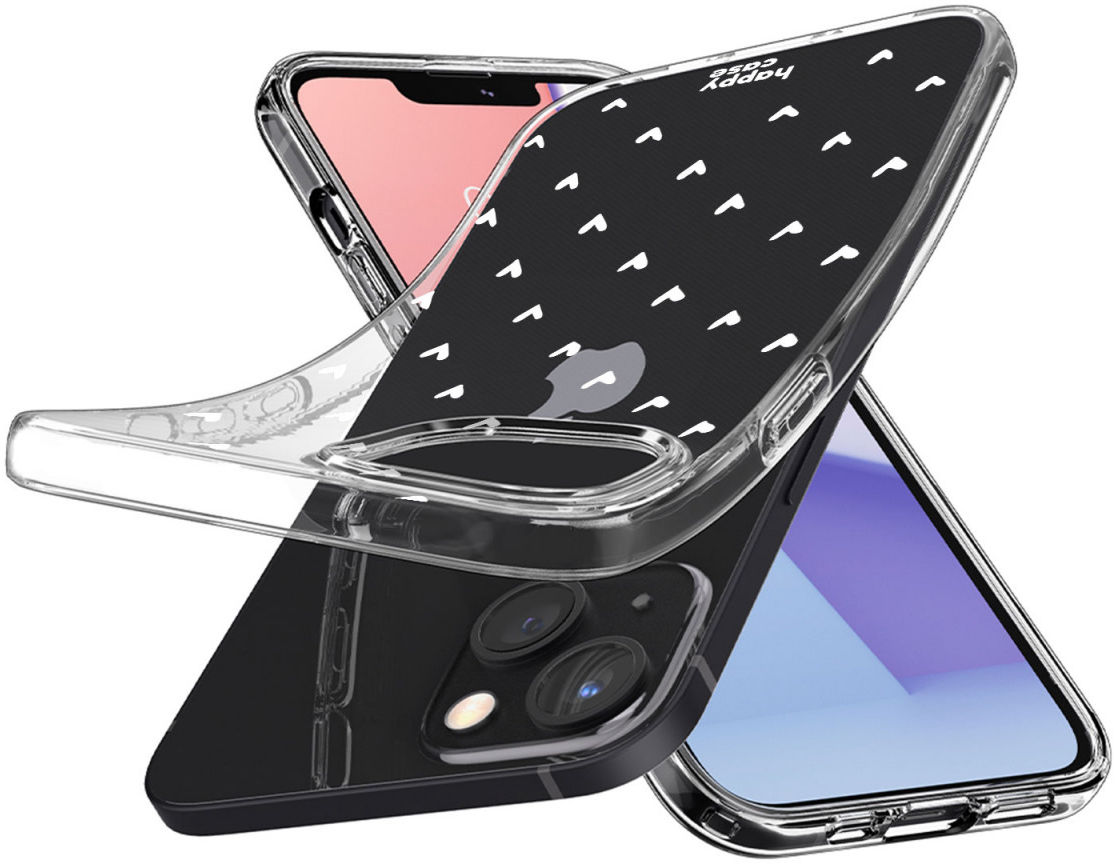 HappyCase iPhone 13 Hoesje Flexibel TPU Hartjes Print afbeelding 2