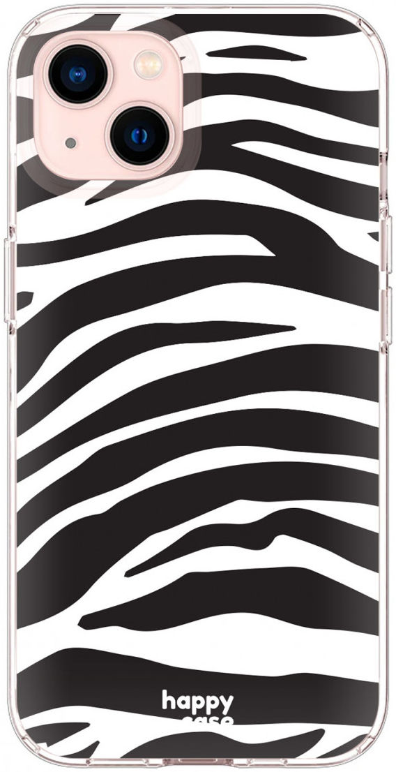 HappyCase iPhone 13 Hoesje Flexibel TPU Zebra Printje afbeelding 1