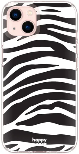 HappyCase iPhone 13 Hoesje Flexibel TPU Zebra Printje afbeelding 1
