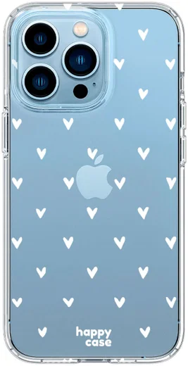 HappyCase iPhone 13 Pro Hoesje Flexibel TPU Hartjes Print afbeelding 1