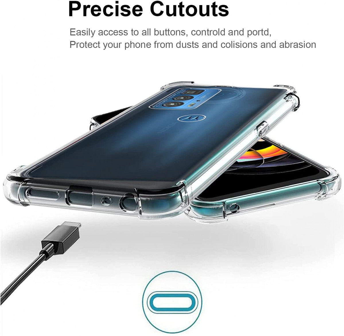 Motorola Edge 20 Pro Hoesje Schokbestendig TPU Back Cover Transparant afbeelding 7