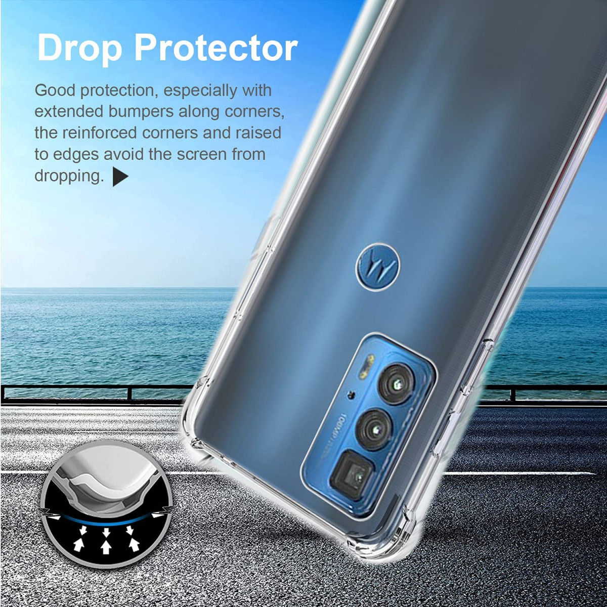 Motorola Edge 20 Pro Hoesje Schokbestendig TPU Back Cover Transparant afbeelding 8