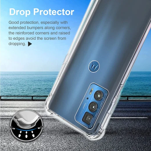 Motorola Edge 20 Pro Hoesje Schokbestendig TPU Back Cover Transparant afbeelding 8