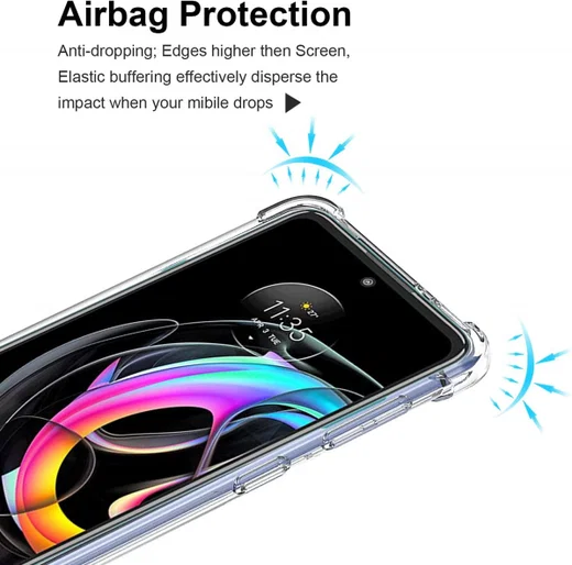 Motorola Edge 20 Pro Hoesje Schokbestendig TPU Back Cover Transparant afbeelding 4