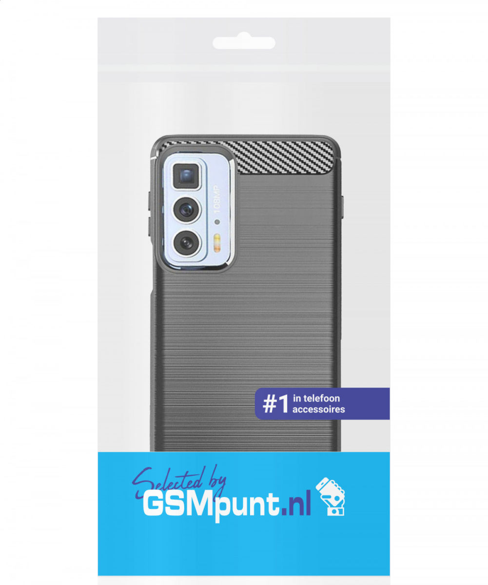 Motorola Edge 20 Pro Hoesje Geborsteld TPU Back Cover  Zwart afbeelding 2