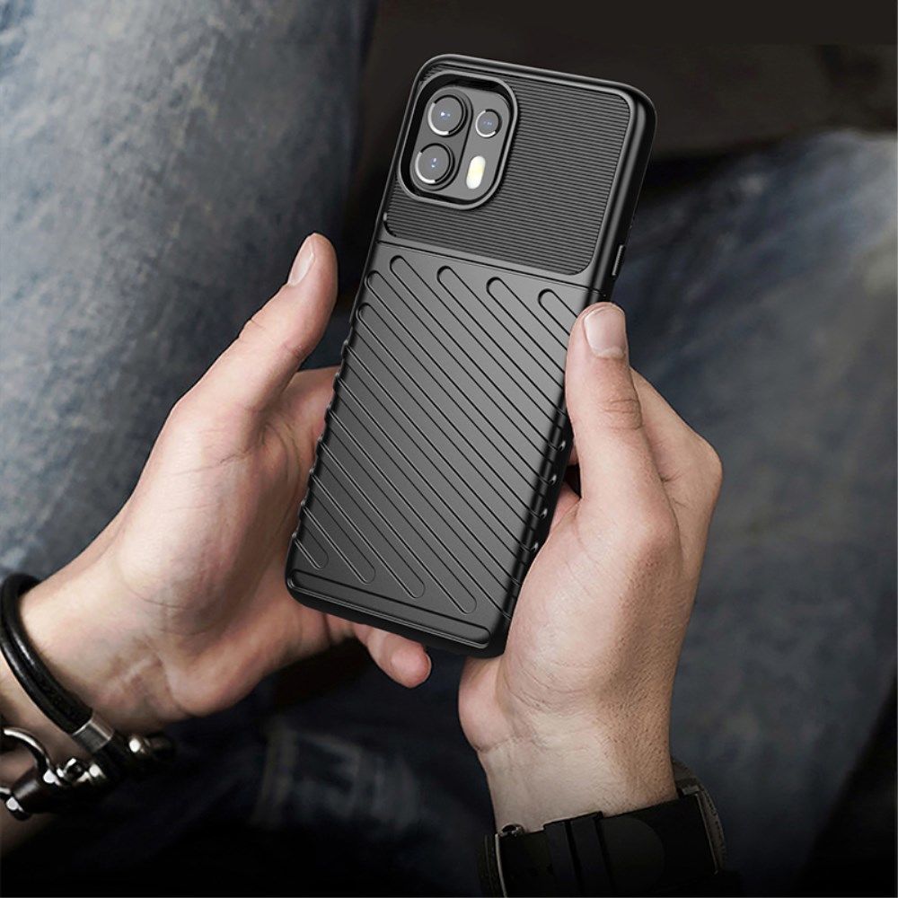 Motorola Edge 20 Lite Hoesje TPU Thunder Design Back Cover Zwart afbeelding 6