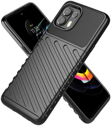 Motorola Edge 20 Lite Hoesje TPU Thunder Design Back Cover Zwart afbeelding 7