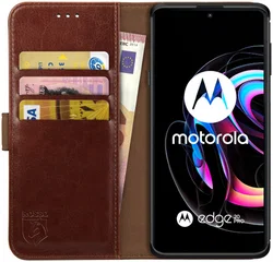 Rosso Element Motorola Edge 20 Pro Hoesje Book Cover Wallet Bruin afbeelding