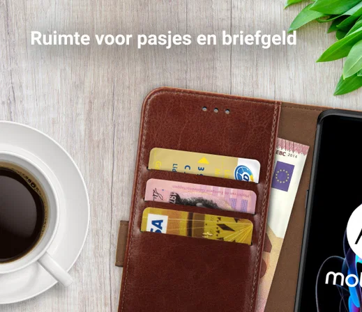 Rosso Element Motorola Edge 20 Pro Hoesje Book Cover Wallet Bruin afbeelding 5