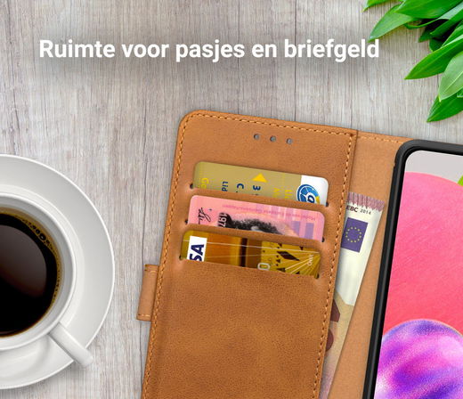 Rosso Element Samsung Galaxy A03S Hoesje Book Cover Wallet Lichtbruin afbeelding 5