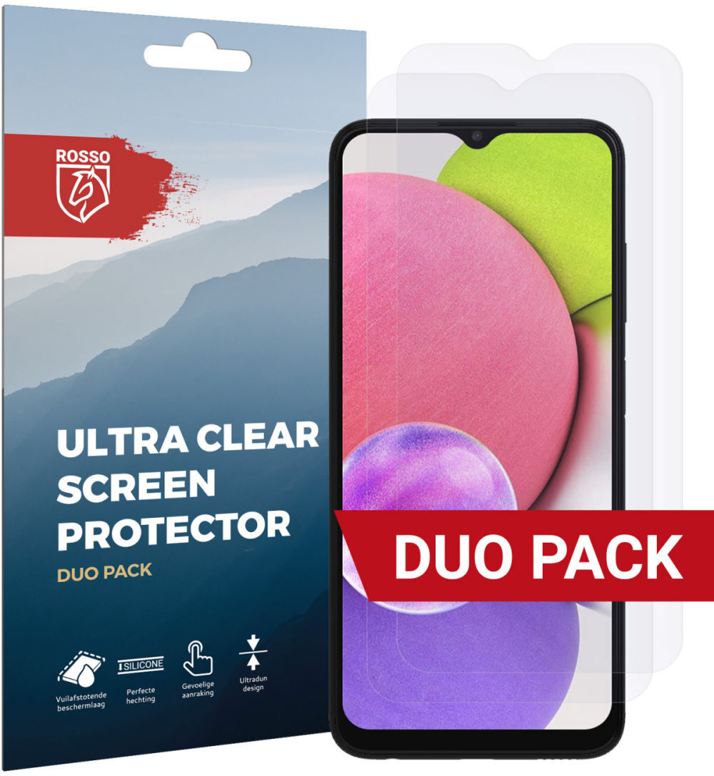 Rosso Samsung Galaxy A03S Ultra Clear Screen Protector Duo Pack afbeelding 1