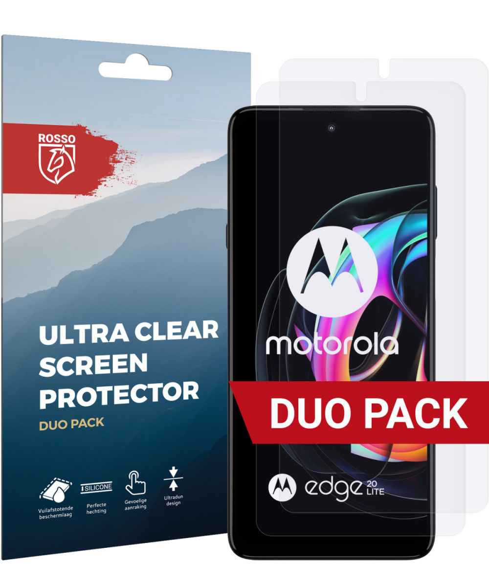 Rosso Motorola Edge 20 Lite Ultra Clear Screen Protector Duo Pack afbeelding 1