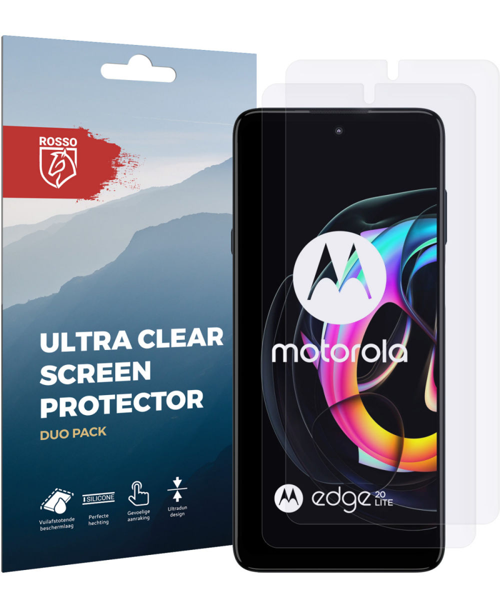 Rosso Motorola Edge 20 Lite Ultra Clear Screen Protector Duo Pack afbeelding 10