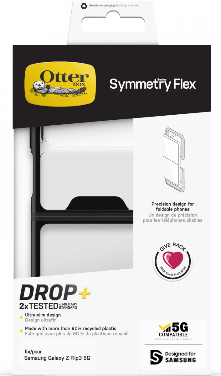 OtterBox Symmetry Flex Samsung Galaxy Z Flip 3 Hoesje Transparant Zwart afbeelding 12