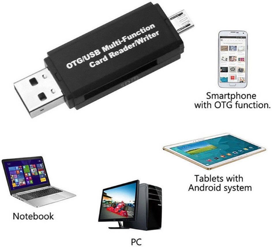 On The Go Geheugenkaartlezer USB 2.0 / MicroUSB Cardreader afbeelding 5
