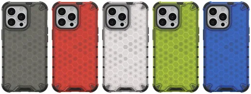 Apple iPhone 13 Pro Hybride Honinggraat Hoesje Grijs afbeelding 5