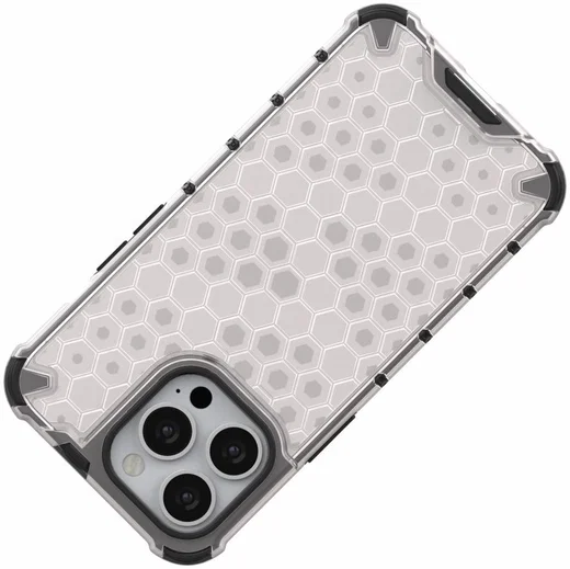 Apple iPhone 13 Pro Hybride Honinggraat Hoesje Grijs afbeelding 8