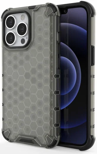 Apple iPhone 13 Pro Hybride Honinggraat Hoesje Zwart afbeelding 1