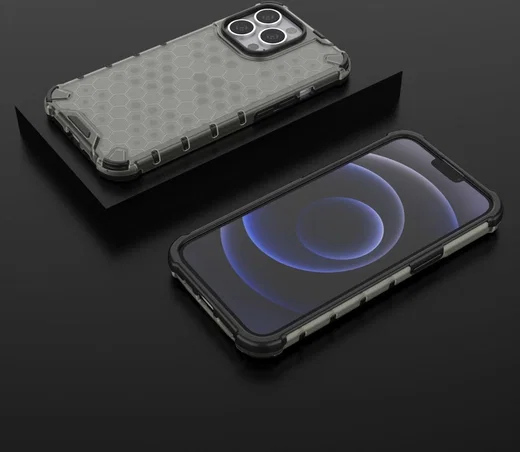 Apple iPhone 13 Pro Hybride Honinggraat Hoesje Zwart afbeelding 4